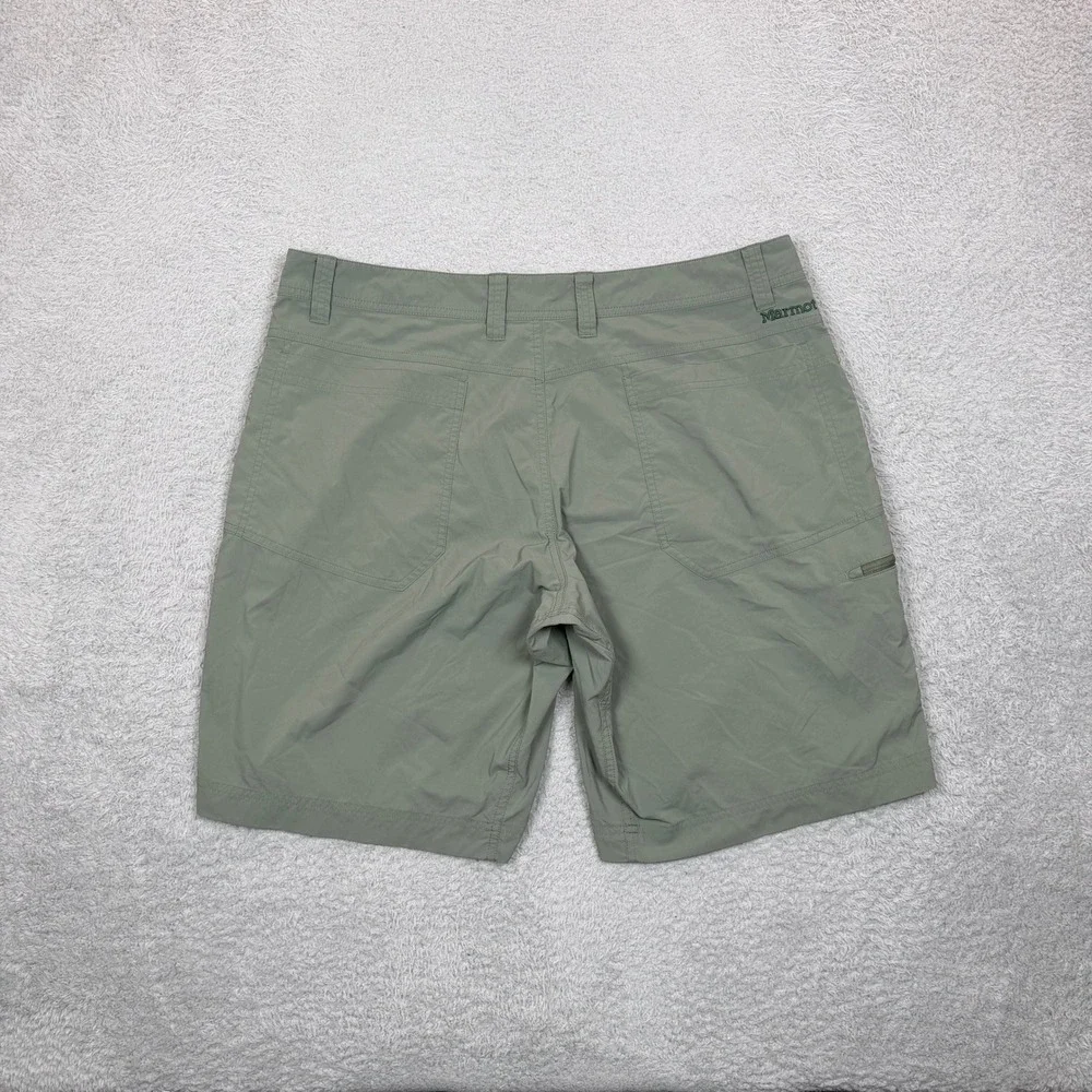 Marmot Mens Olive Green Nylon Stretch Hiking Shorts Size 36 XL Technical Trail